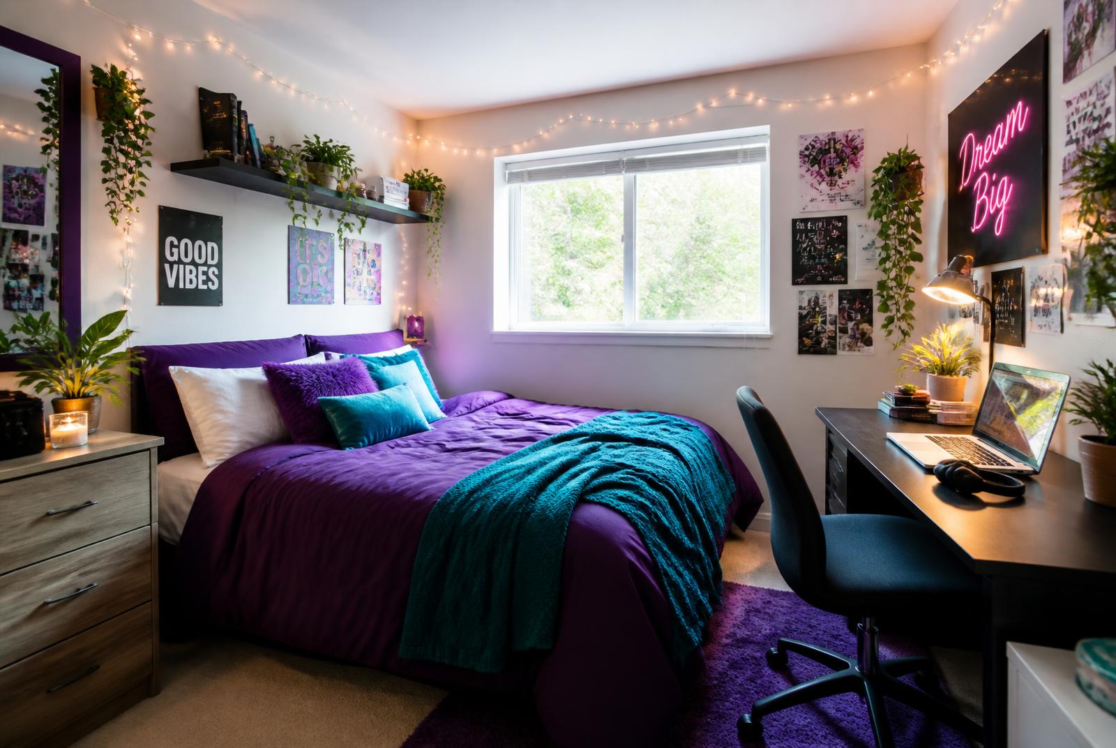 A furnished private bedroom in Aim Living supported accommodation